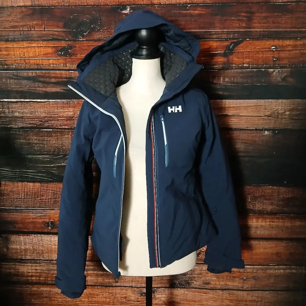 Helly Hansen XS Alphelia Lifaloft Ski Jacket Navy 65676 Waterproof Insulated - Picture 3 of 16